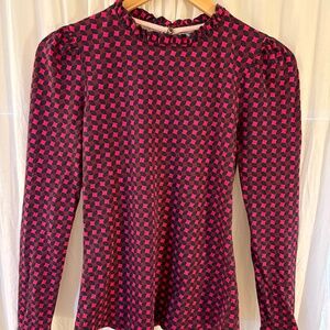 Boden Supersoft Frill Detail Long Sleeve Top